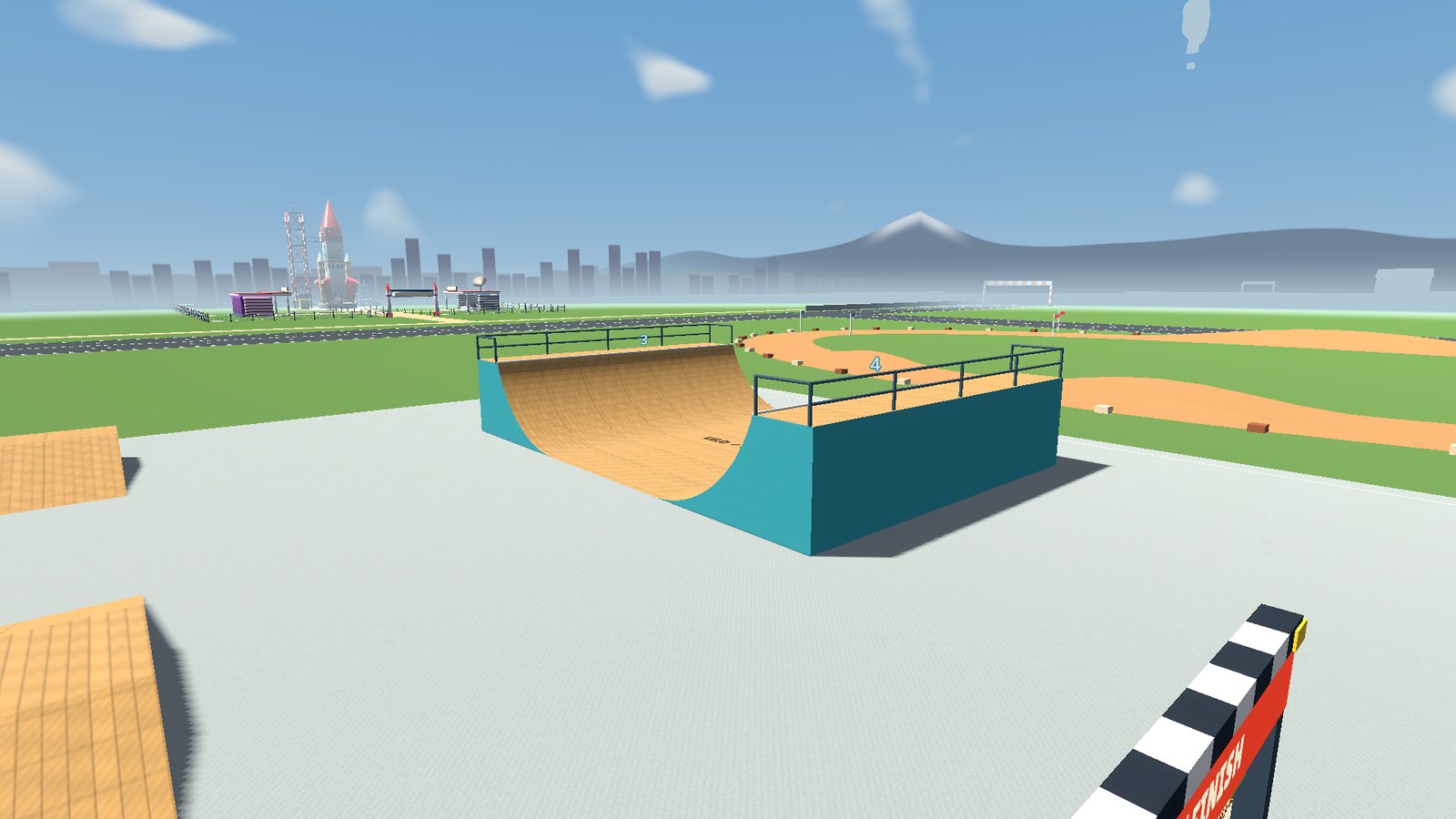 Skatepark met halfpipe
